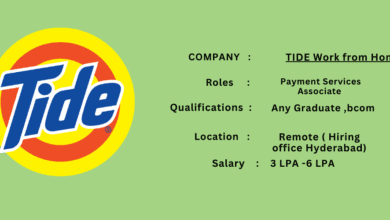 TIDE Careers, Work from Home Jobs in India : Hiring As Payment Services Associate Roles